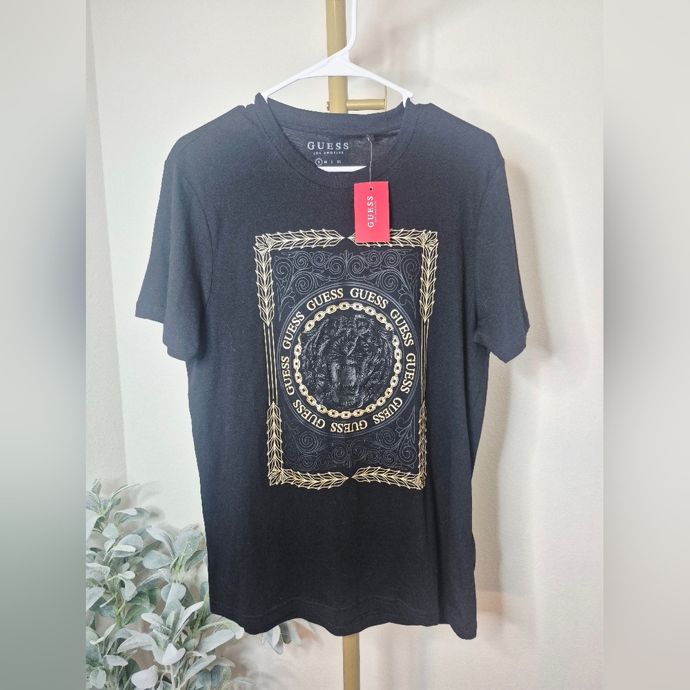 GUESS‎ Black and Gold Graphic Tee